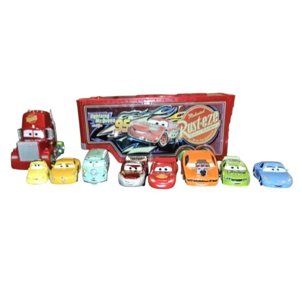 Disney Pixar Cars Mack Hauler Lightning McQueen Sally Diecast & Plastic Lot 9Pc - Picture 1 of 12